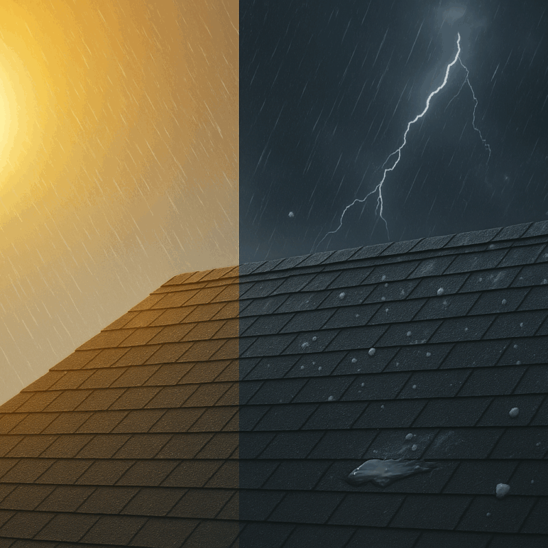 Weather effects on roof