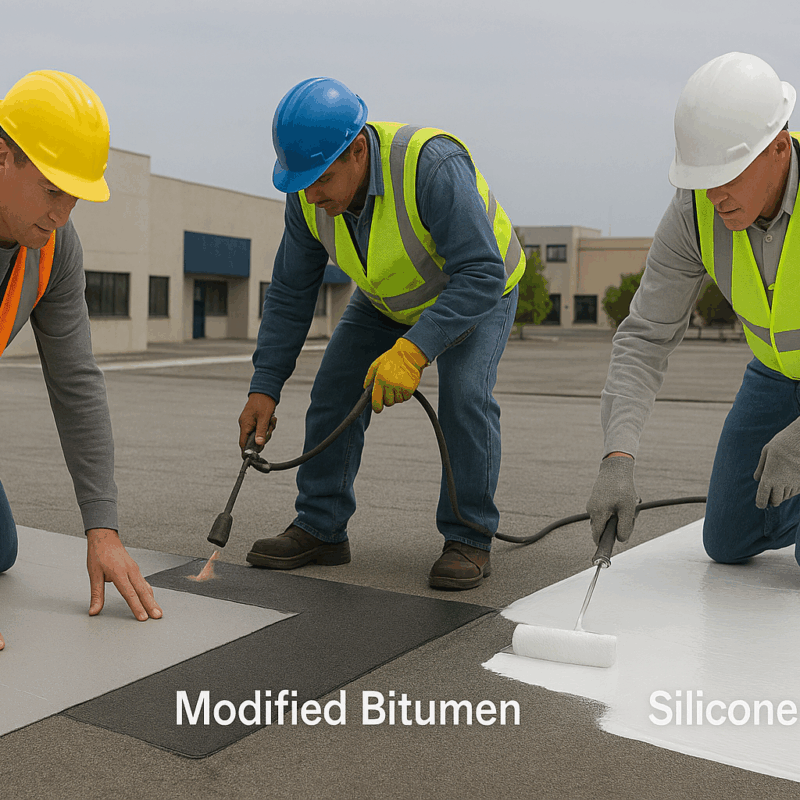 tpo modified bitumen silicone coating